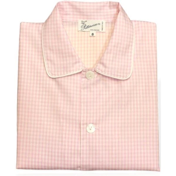 Pigiama lungo in cotone di varie fantasie e colori con profili a coda di topo - PettiRosso