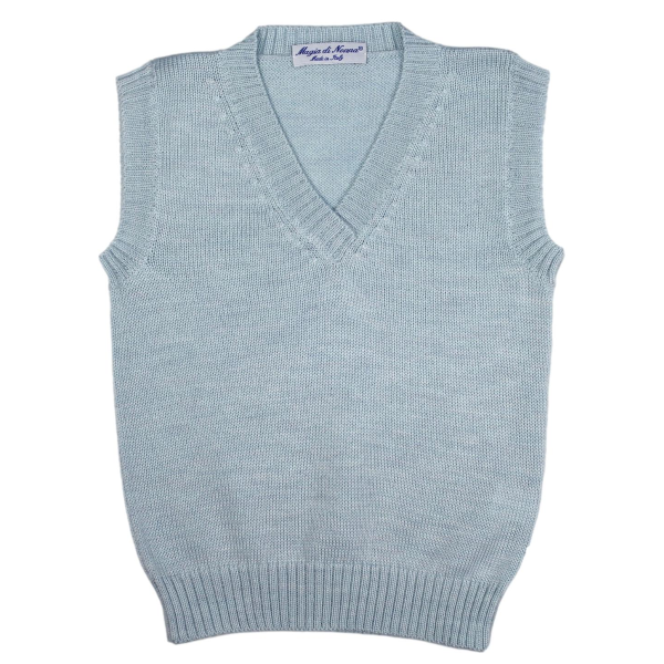 Merino wool gilet with V-neck - Magia di Nonna