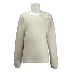 Pullover/Girocollo cashmere finezza 14 con fiocco - Nonna Magali