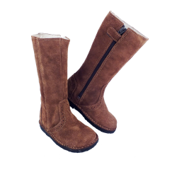 Stivale in pelle scamosciata con decoro forato suola scura style 3104 - Nonna Magali