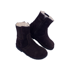 Tronchetti in pelle scamosciata decoro forato suola scura style 3089 - Nonna Magali