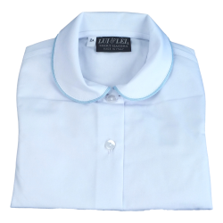 Camicia cotone M/L colletto tondo profilo coda di topo - Lui & Lei