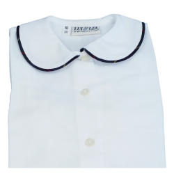  Camicia cotone M/L colletto tondo piatto profilo coda di topo in scozzese - Lui & Lei