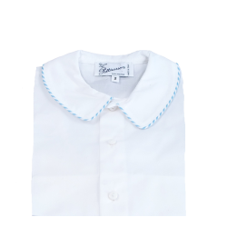 Camicia cotone M/L colletto a punta bordato - PettiRosso