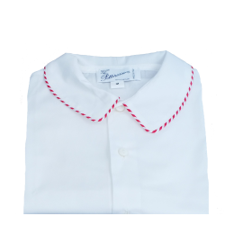 Camicia cotone M/L colletto a punta bordato - PettiRosso