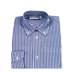 Camicia a righe con colletto button down e manica lunga in Cotone - Lui & Lei