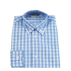 Cotton shirt M / L checked pattern button down collar - Lui & Lei