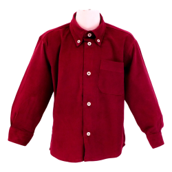 Camicia con colletto button down in velluto - Lui & Lei