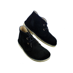 Scarpe polacchine in pelle scamosciata con lacci e suola in para naturale chiara style 267 - Nonna Magali