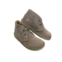 Scarpe polacchine in pelle scamosciata con lacci e suola in para naturale chiara style 267 - Nonna Magali