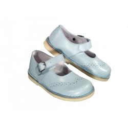 Scarpe in pelle con decoro forato a coda di rondine chiusra con fibbia suola chiara style 789 - Nonna Magali