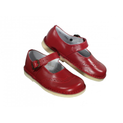 Scarpe in pelle con decoro forato a coda di rondine chiusra con fibbia suola chiara style 789 - Nonna Magali
