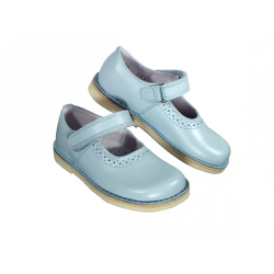 Scarpe in pelle con decoro forato chiusura strappo suola chiara style 701 - Nonna Magali