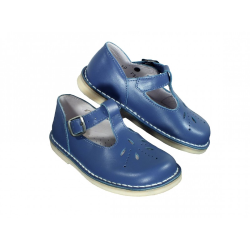 Scarpe in pelle decoro forato a fiore chiusura con fibbia style 793 - Nonna Magali