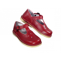 Scarpe in pelle decoro forato a fiore chiusura con fibbia style 793 - Nonna Magali