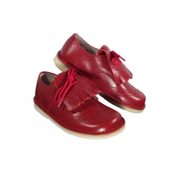 Scarpe inglesine in pelle con frangia amovibile suola chiara style 702 - Nonna Magali