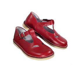 Sandalo in pelle con occhietti chiusura cinturino con fibbia suola chiara style 792 - Nonna Magali