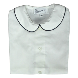 Camicia cotone M/C a sbuffo colletto tondo coda di topo - PettiRosso