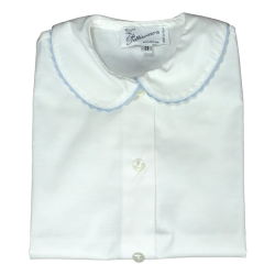 Camicia cotone M/C a sbuffo colletto tondo profilo serpentina - PettiRosso