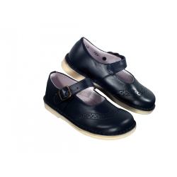 Scarpe in pelle con decoro forato a coda di rondine chiusra con fibbia suola chiara style 789 - Nonna Magali