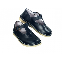 Scarpe in pelle decoro forato a fiore chiusura con fibbia style 793 - Nonna Magali