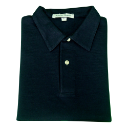 Polo cotone piquet tinta unita manica corta colletto a punta - Nonna Magali