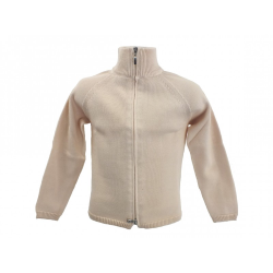 Maglia cotone zip intera doppia apertura con collo alto - Nonna Magali-Ubaldin