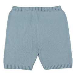 Pantalone corto in maglia di cotone con profili a coste - Magia di Nonna