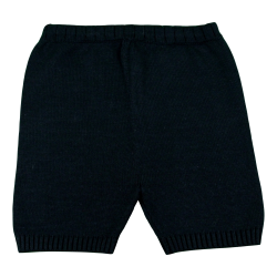 Pantalone corto in maglia di cotone con profili a coste - Magia di Nonna