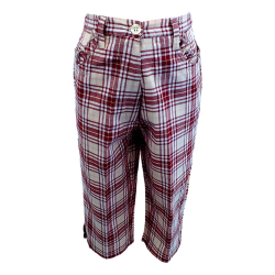 Pantalone alla pescatora in cotone con rouches sulle tasche - Lui & Lei