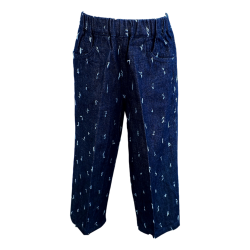 Pantalone lungo cotone con quattro tasche ed elastico in vita - PettiRosso