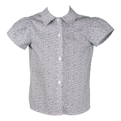 Camicia cotone M/C a sbuffo colletto a punta - Nonna Magali
