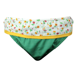Costume slip cotone con balza fiorata - Nonna Magali
