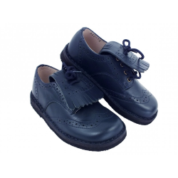 Scarpe inglesine con lacci e frangia amovibile suola scura style 702 - Nonna Magali