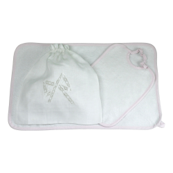 SET ASILO cotone: sacchetto - bavaglia - asciugamano - mix modelli e fantasie - Ma-Ma