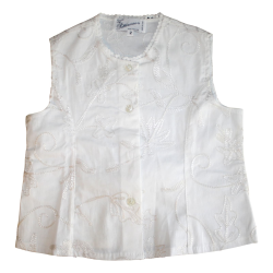 Camicia cotone smanicata con pences - PettiRosso