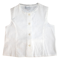 Camicia cotone smanicata con pences - PettiRosso