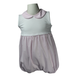 Pagliaccetto cotone piquet bianco e parte inferiore varie fantasie colletto abbinato - Magia di Nonna