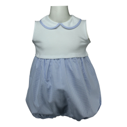 Pagliaccetto cotone piquet bianco e parte inferiore varie fantasie colletto con  profilo abbinato - Magia di Nonna