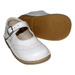 Scarpe in pelle con decoro a coda di rondine chiusura  con fibbia suola in para chiara style 789 - Nonna Magali