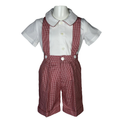 Bermuda cotone con bretelle staccabili - PettiRosso