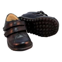 Scarpa in pelle tempo libero chiusura con velcro a strappo - Nonna Magali