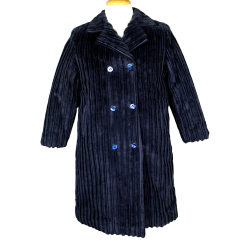 Cappotto doppiopetto velluto con tasche - La Stupenderia 