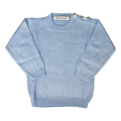 Pullover/Girocollo cotone-seta con bottoni laterali - Nonna Magali