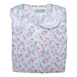 Camicia cotone M/C colletto tondo con rouches sopra - Lui & Lei