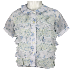 Camicia M/C con galette e colletto tondo - Lui & Lei