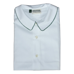 Camicia cotone tinta unita M/C con colletto a punta bordato - Lui & Lei