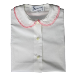 Camicia cotone M/C a sbuffo colletto plissettato - PettiRosso