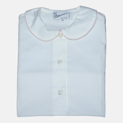 Camicia cotone M/C a sbuffo colletto tondo coda di topo - PettiRosso