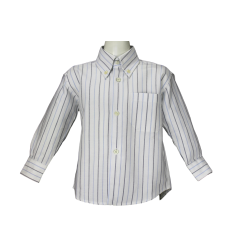 Camicia cotone righe M/L colletto button down - Lui & Lei